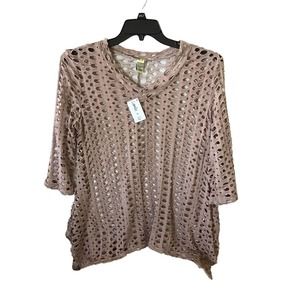 Camille & Co Fish Net Style Top/Swim Cover NWT Womens Size L